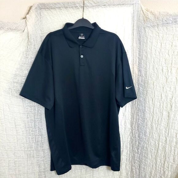 Nike Men's Fit-Dry Black Polo Shirt Size XL - Picture 1 of 8